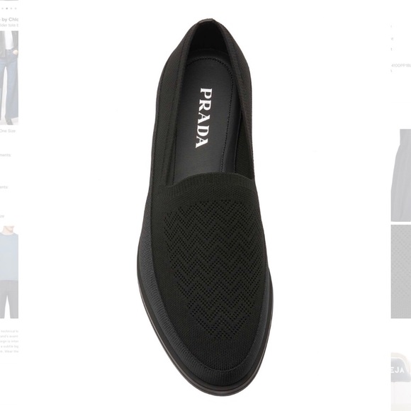 Prada Men’s Twill Mouline Knit Slip-Ons - Black - Picture 3 of 12